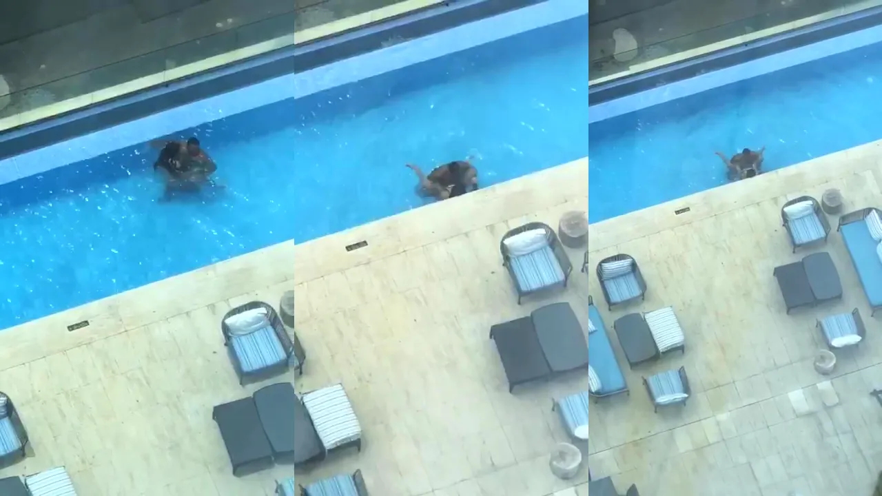 Follando en la piscina