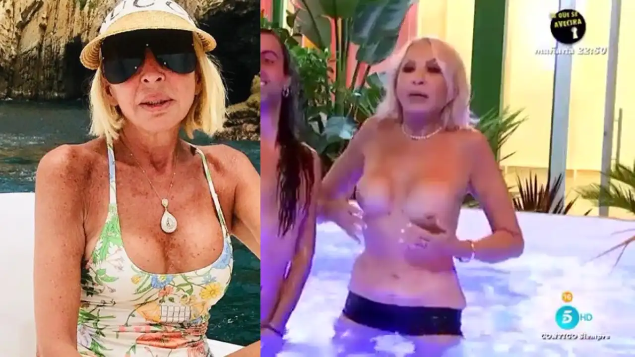 Laura Bozzo enseñando las tetas